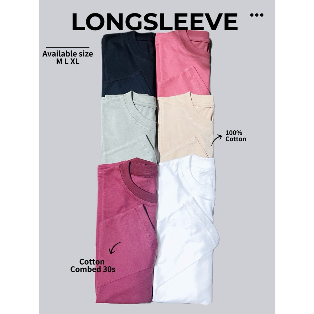 Kaos polos lengan panjang wanita/kaos polos cotton