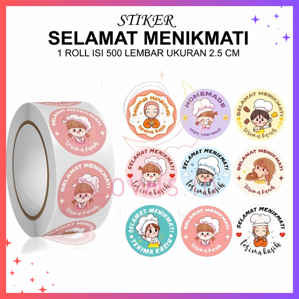 

Stiker 500 pcs Selamat Menikmati dan Terimakasih ST001
