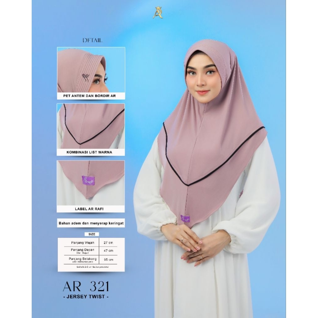 HIJAB jilbab Kerudung Arrafi|| Ar 321 Jilbab Kerudung bergo Arrafi