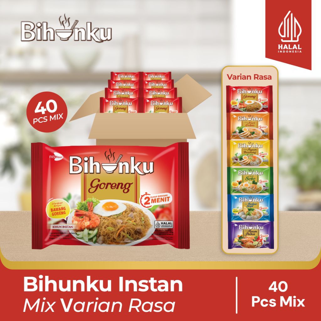 

Bihunku Instan - mix - 1 karton - 40 Pcs - 55gr