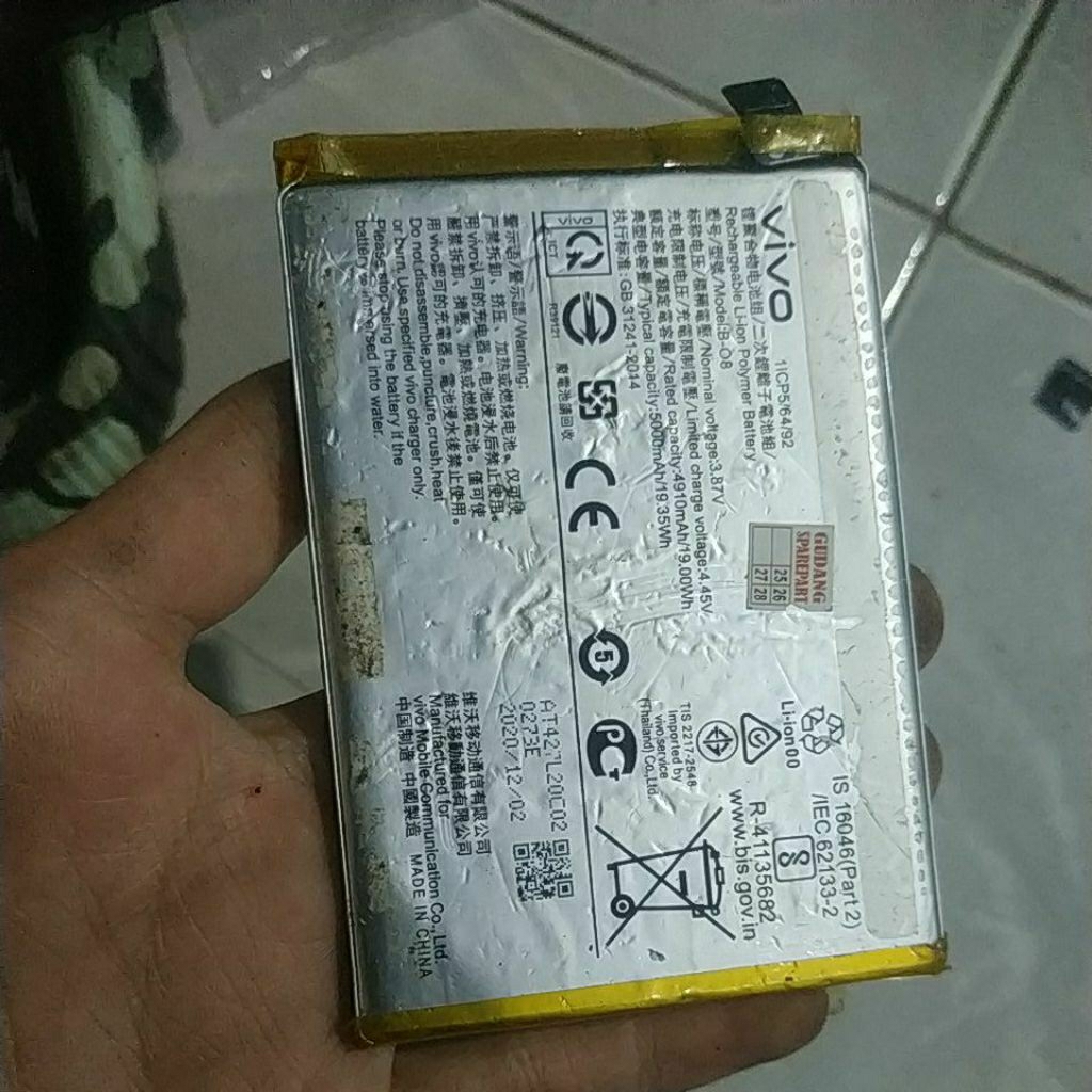 BATERAI BEKAS VIVO Y51 2020 B-O8