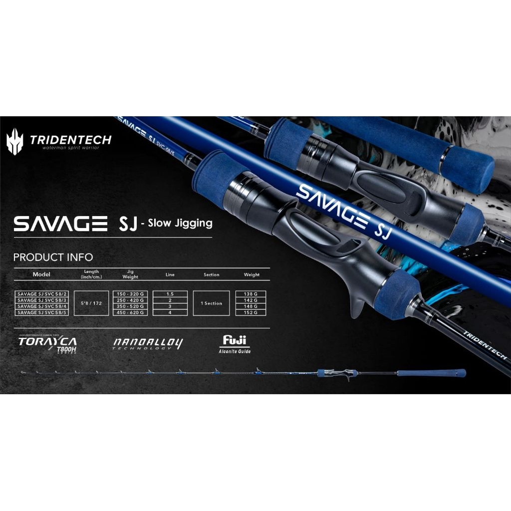 Joran Pancing ROD TRIDENTECH SAVAGE SJ- Slow Jigging