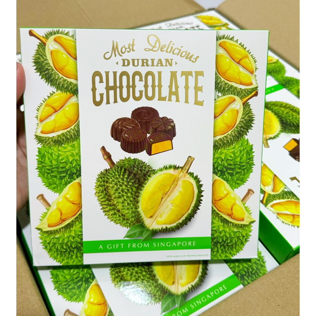 

CemilanBintan ( QF choco Durian Singapore Tiramisu 135gr) Coklat durian