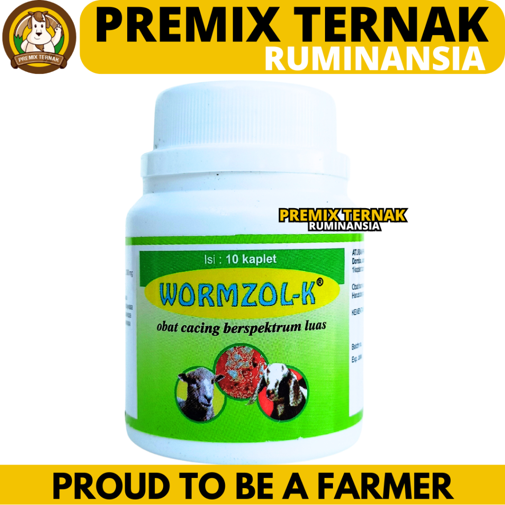 Obat Cacing Kambing WORMZOL K 10 KAPLET MEDION - Obat Cacing Domba Kambing