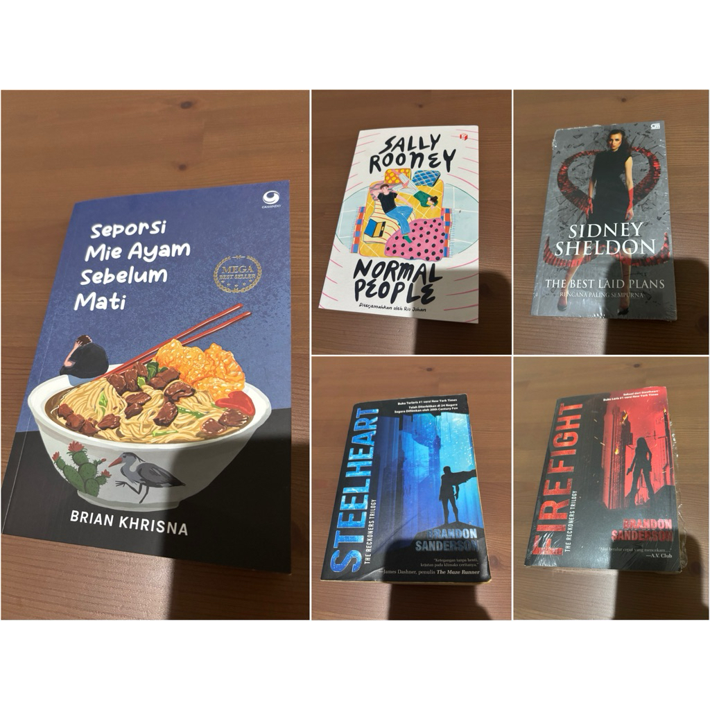 Buku Preloved/Sealed - Seporsi Mie Ayam Brin Krishna - Normal People Sally Rooney - Steelheart - Fir