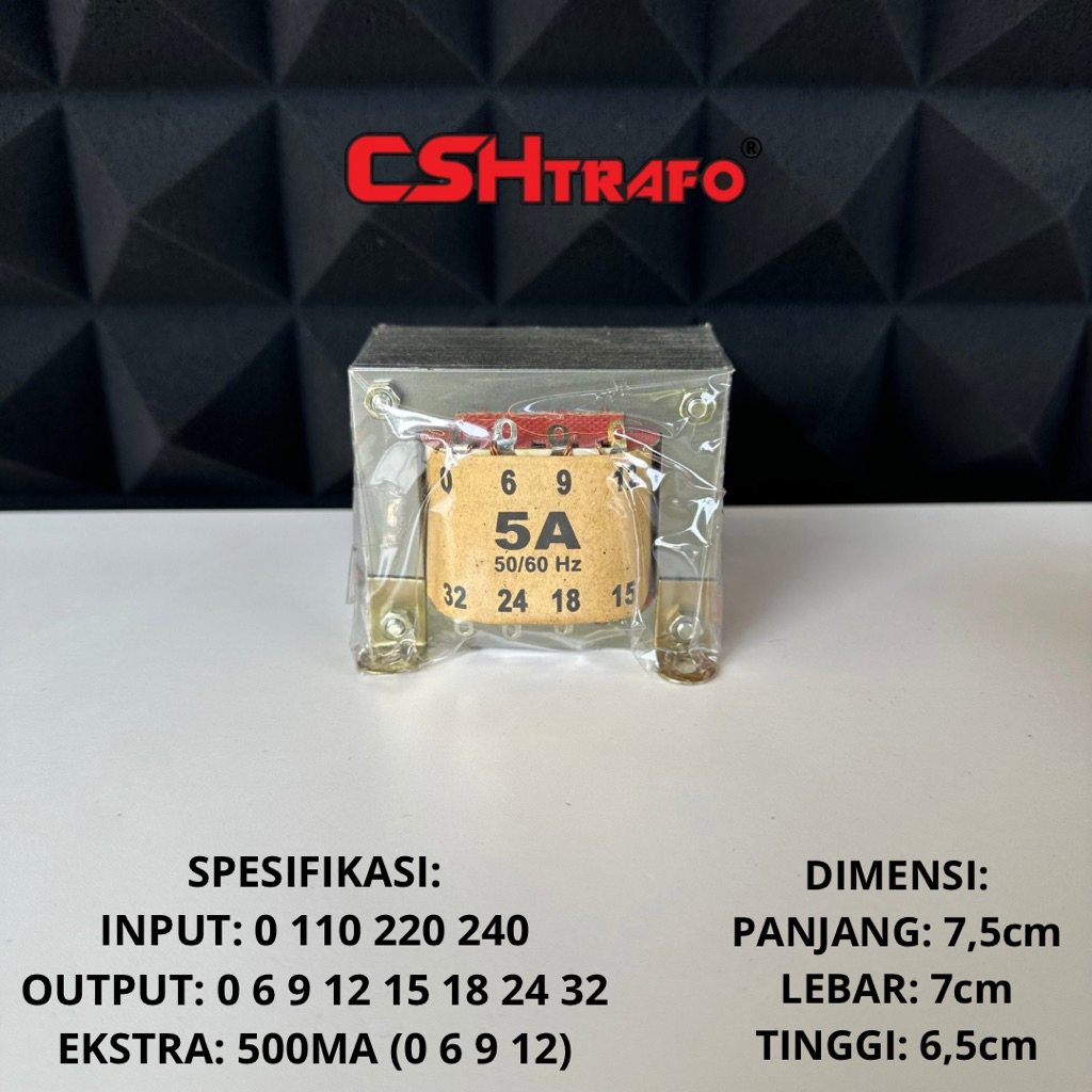Trafo Kotak CSH Best Quality(trafo kecil) 100% Tembaga Murni 5A 0-32V