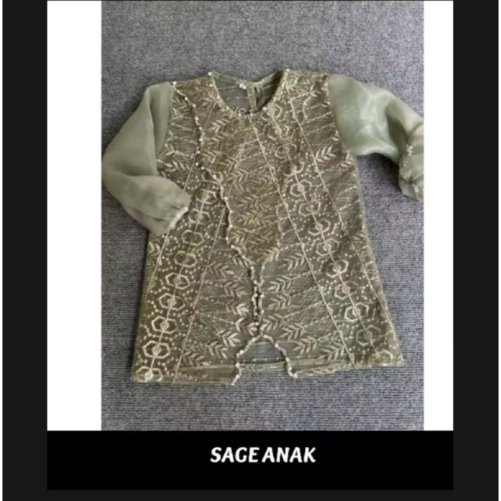 baju kondangan anak outer brokat mix organza silang anak baju lebaran terbaru