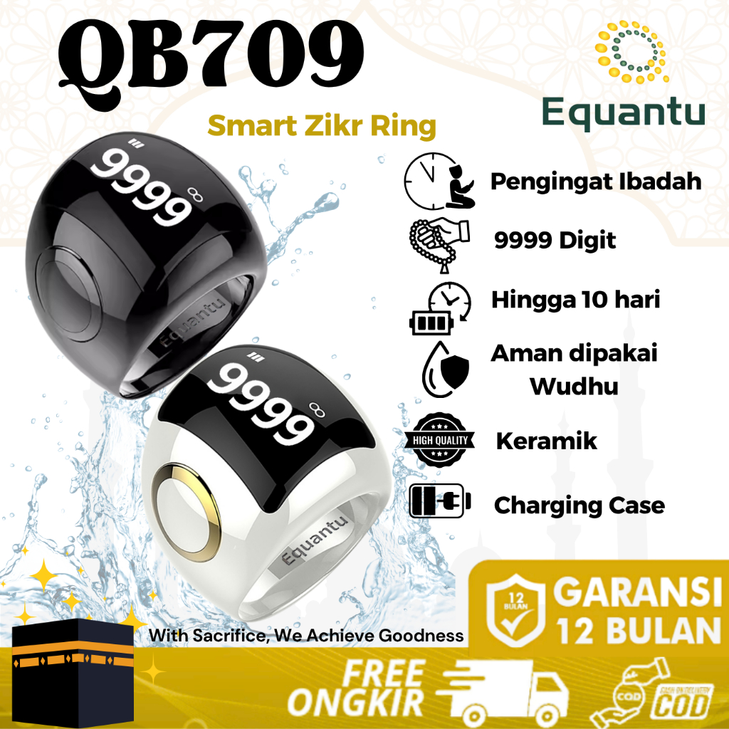 Equantu QB709 Cincin Tasbih Pintar Keramik