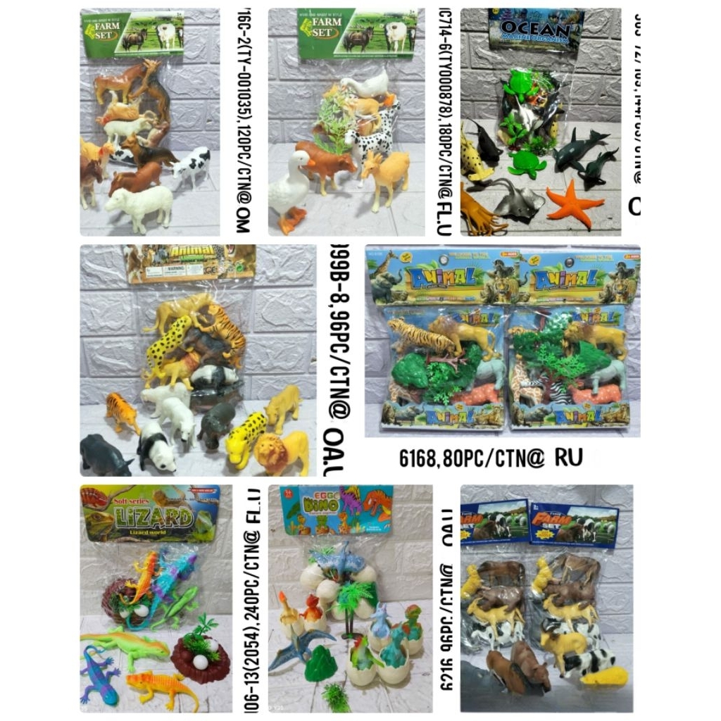 KIDZOONAA - MAINAN HEWAN KARET / WILD ANIMAL / FARM ANIMAL / HEWAN TERNAK KARET / LIZARD / DINO KARE