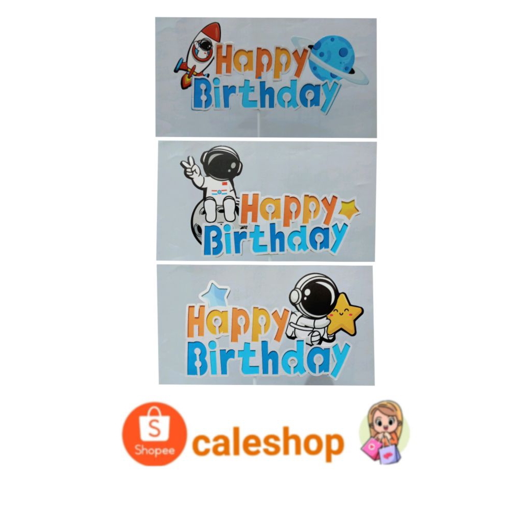 Topper Kertas Kue Ulang Tahun Astronot