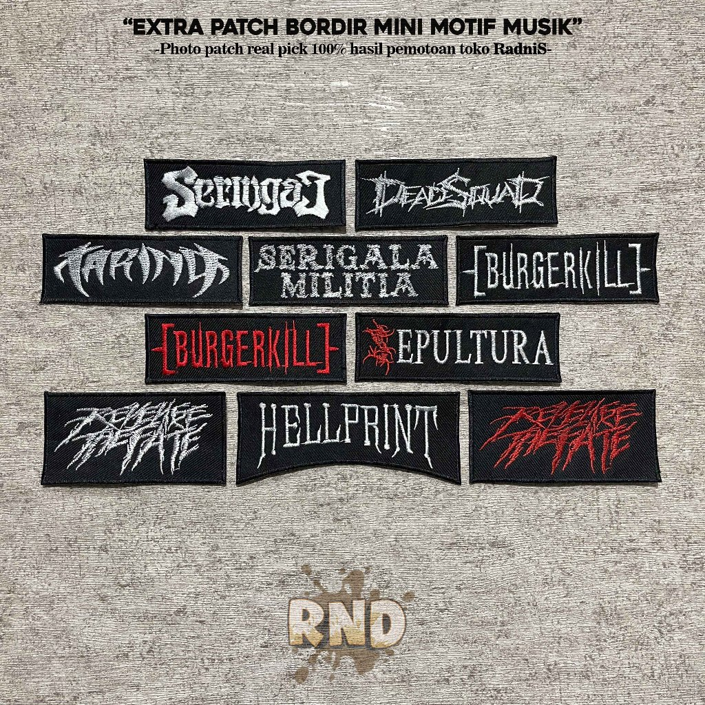 Patch bordir musik emblem bordir mini kecil patch iron terlaris