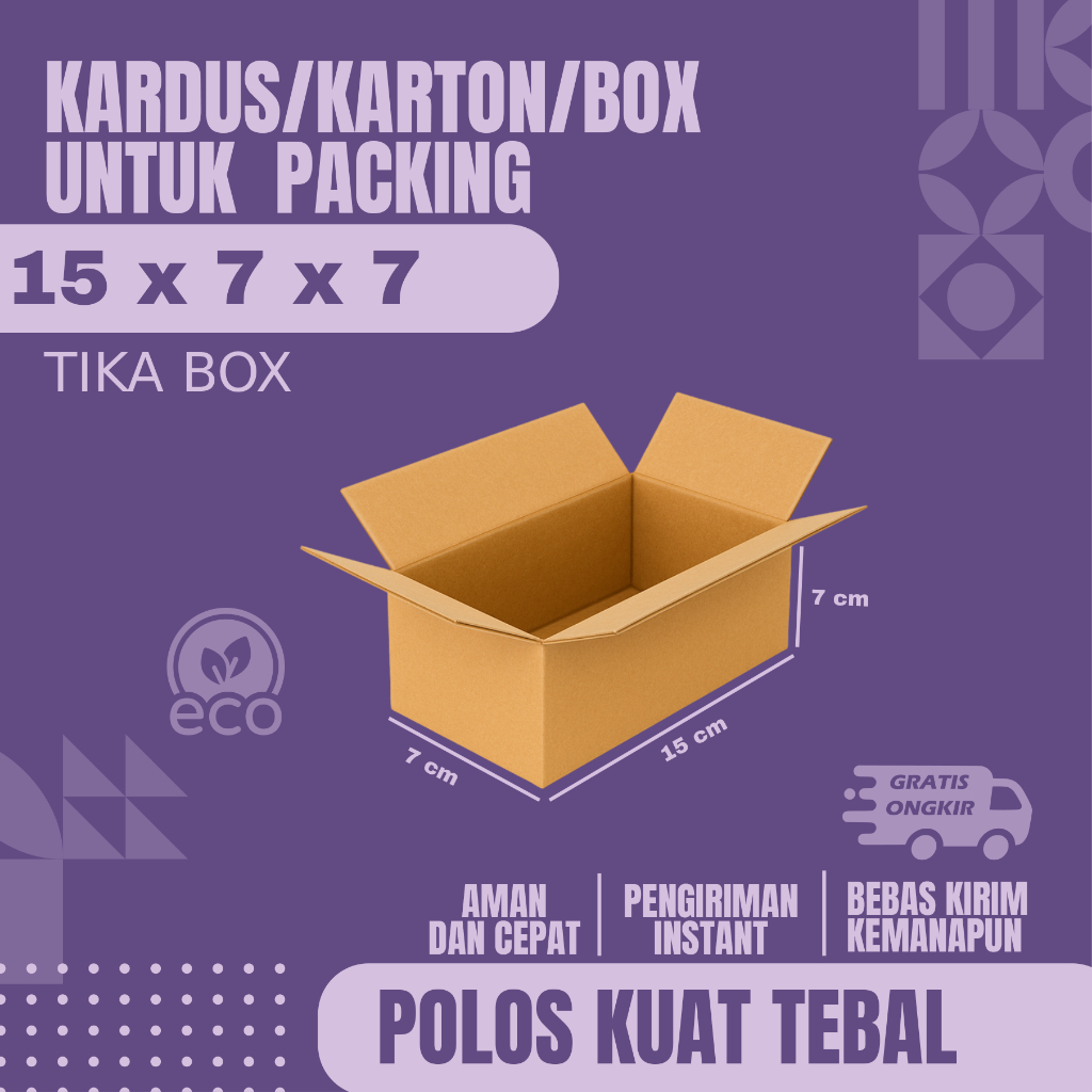 

KARDUS PACKING UKURAN 15X7X7 POLOS KARTON BOX CURRUGATED DUS