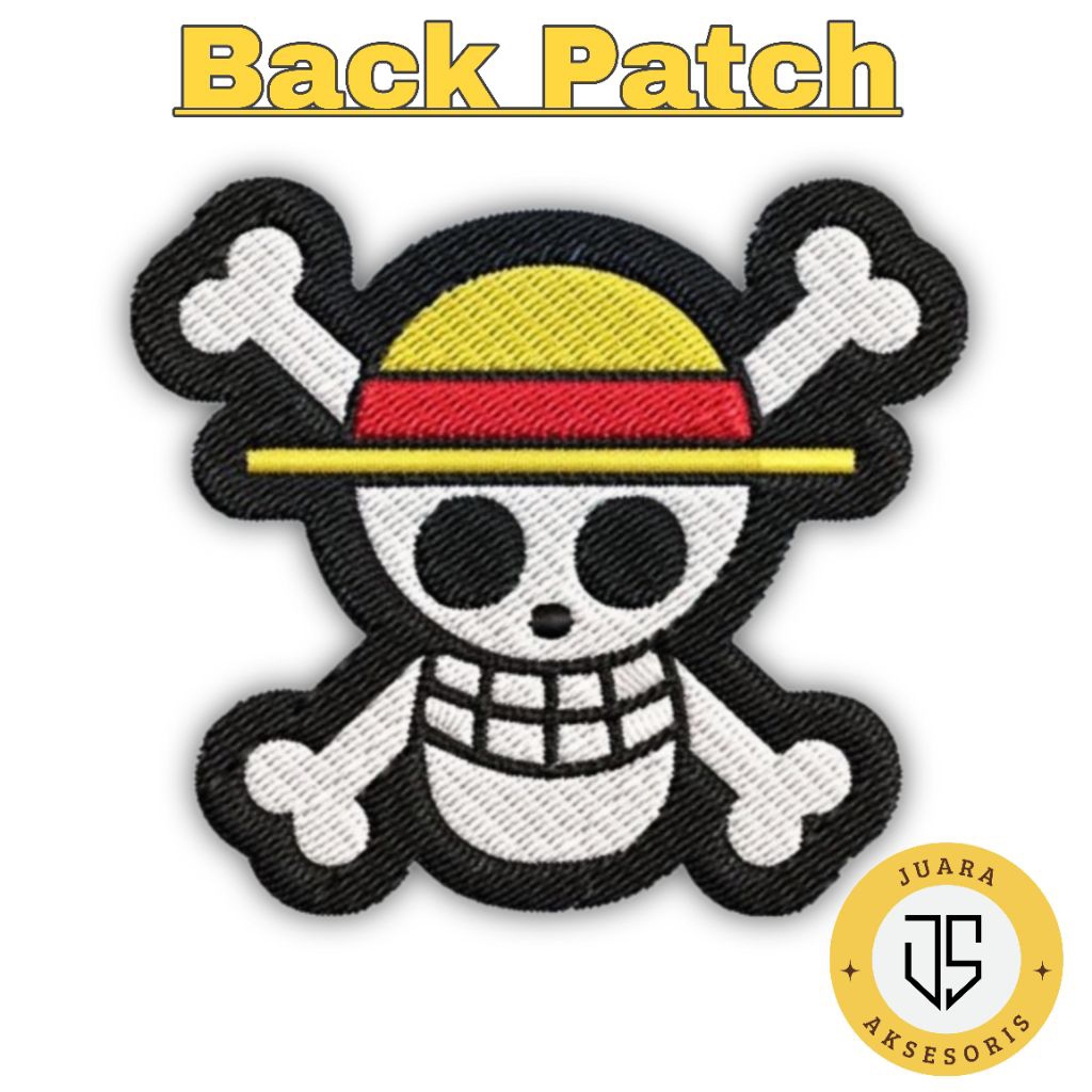 Patch Bordir Besar One Piece Jolly Roger – Emblem Back Patch Bajak Laut Anime patch one piece besar,