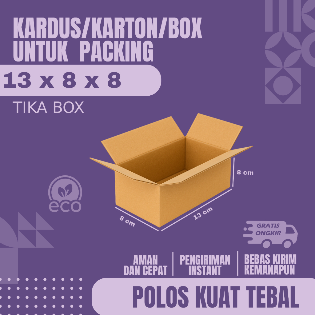 

KARDUS PACKING UKURAN 13X8X8 POLOS KARTON BOX CURRUGATED DUS