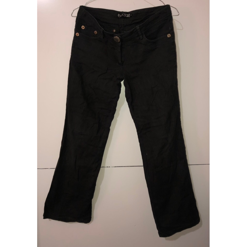 [Preloved] Vintage Grunge Jeans Hitam Denim Old School Y2K Bootcut by Chieli M