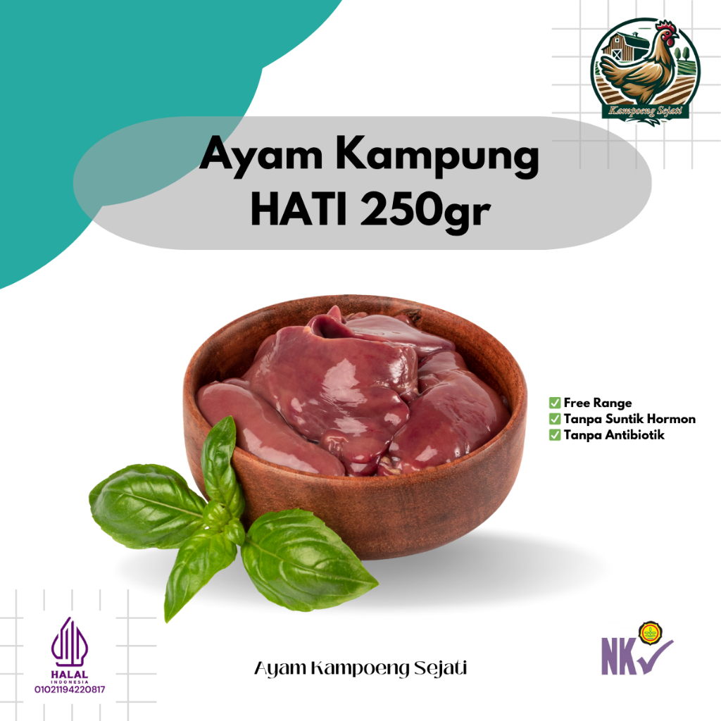 

Hati Ayam Kampung Asli 250Gram Frozen - Kampoeng Sejati