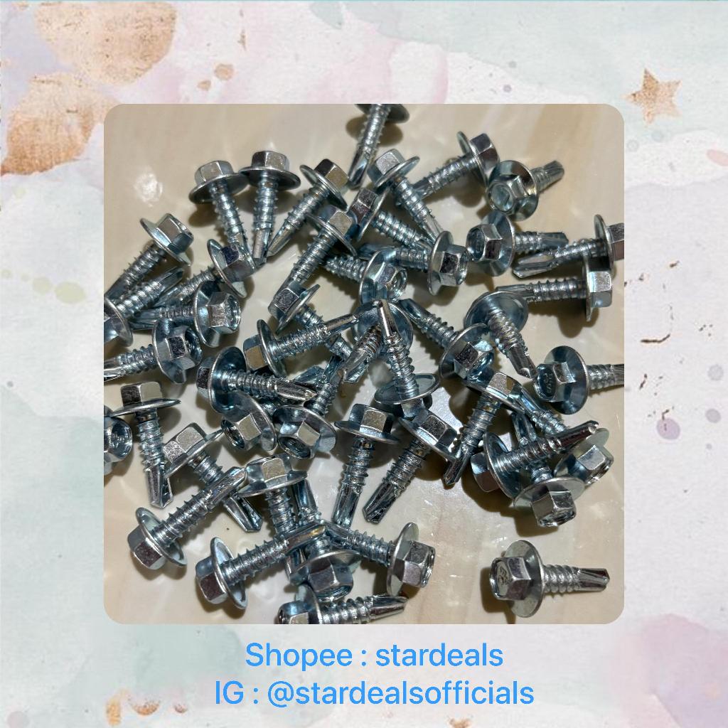 Sekrup Baja Ringan Lion 2 cm / Skrup Kanal / Skrup Putih / Baut Baja Ringan / Baut Roofing Seng Atap