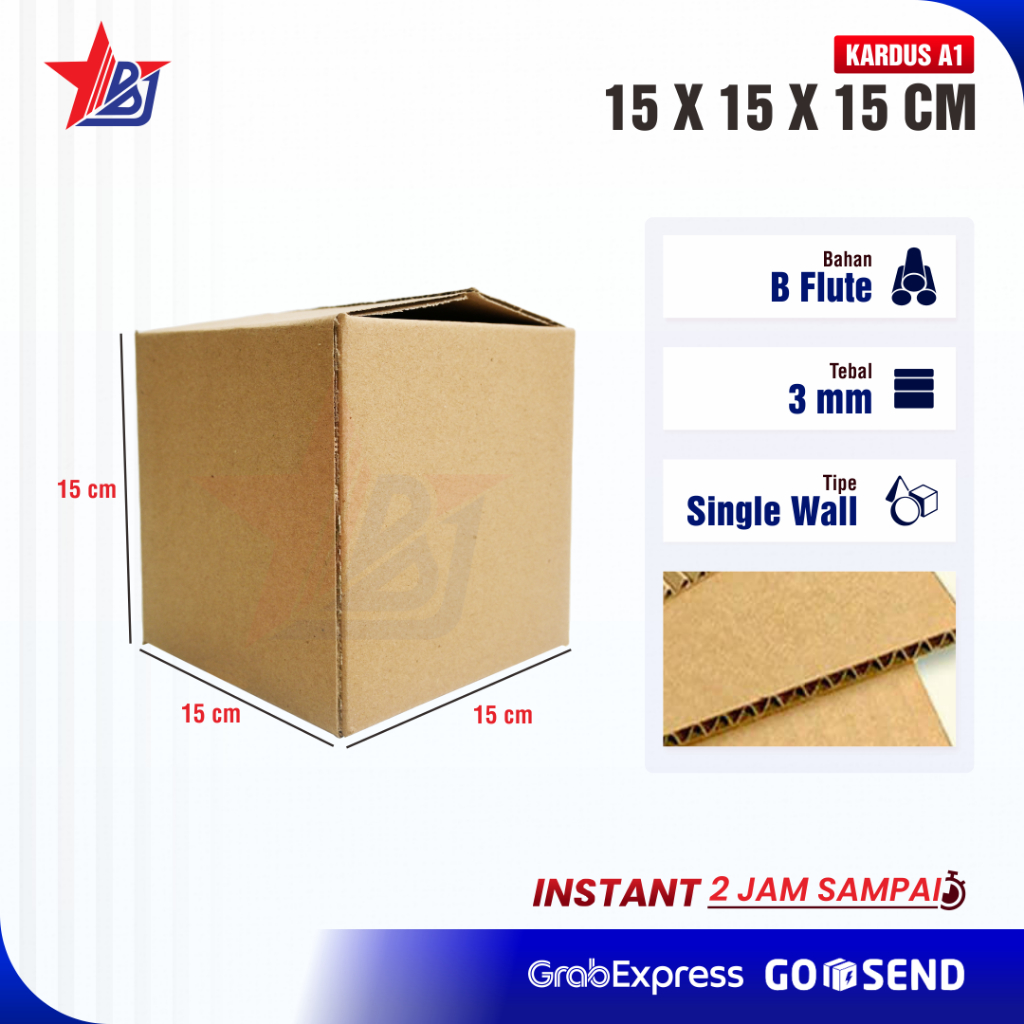 

( minimal 100 pcs) Kardus Packing 15x15x15 - Box Dus Packaging Polos Kecil Murah