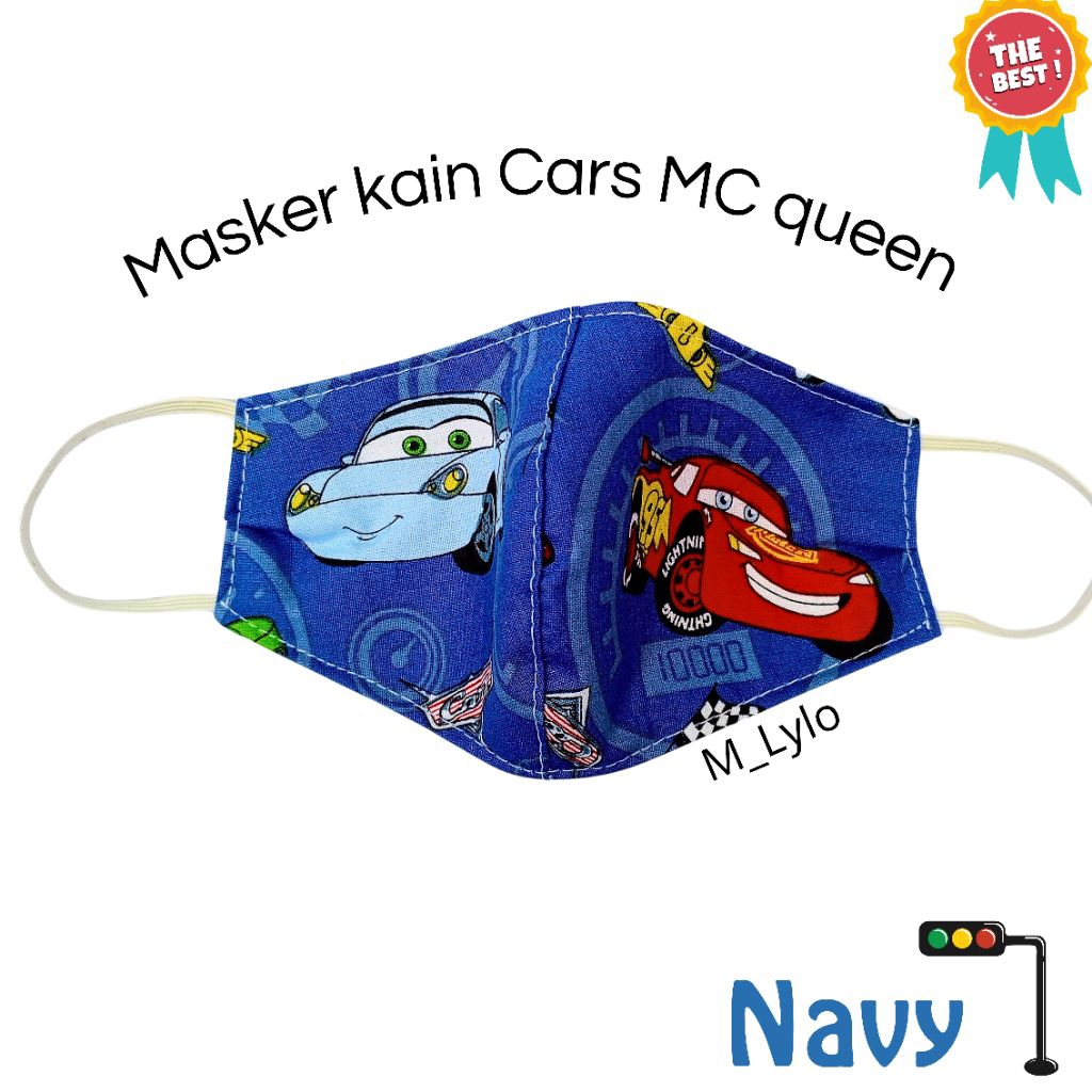 Masker katun 3ply masker anak motif mobil Cars McQueen masker karakter anak laki hampers anak masker