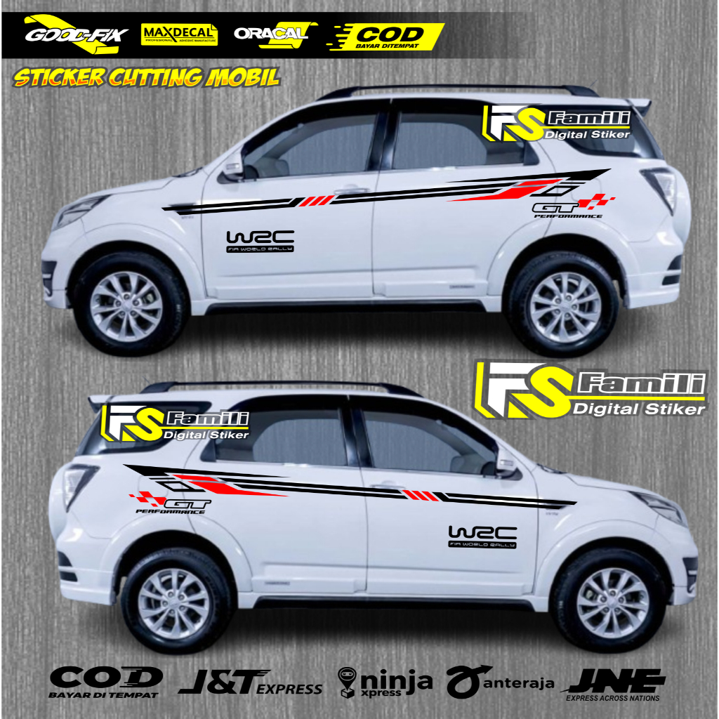 new design sticker stiker body rush GR sport list stripe mobil toyota rush GR sport old/new keren