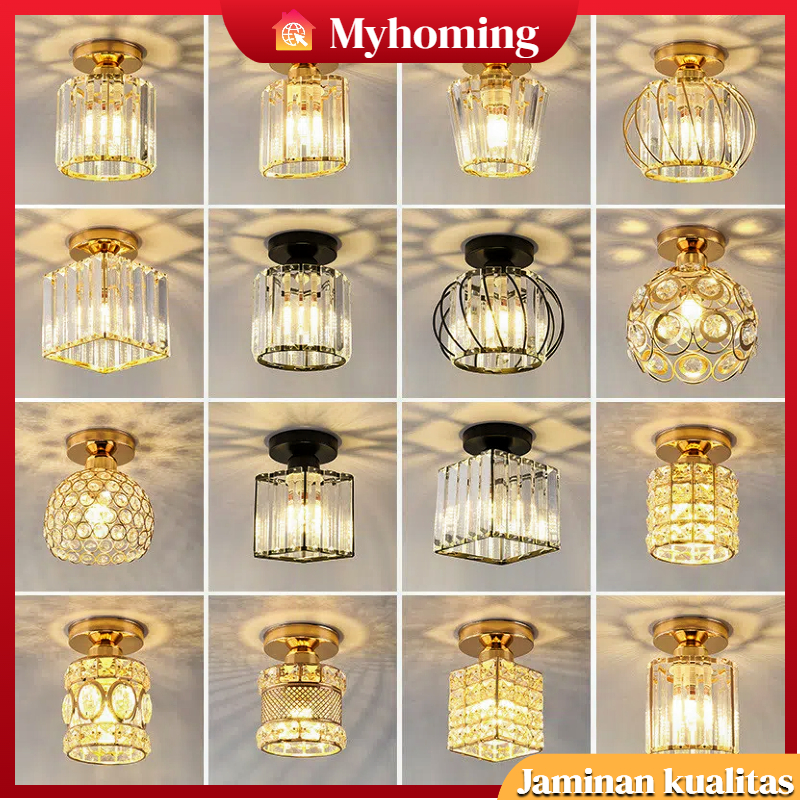 Ready stockLampu Gantung Lampu Plafon Gantung Kristal Minimalis Lampu Kristal Plafon Rumah Lampu