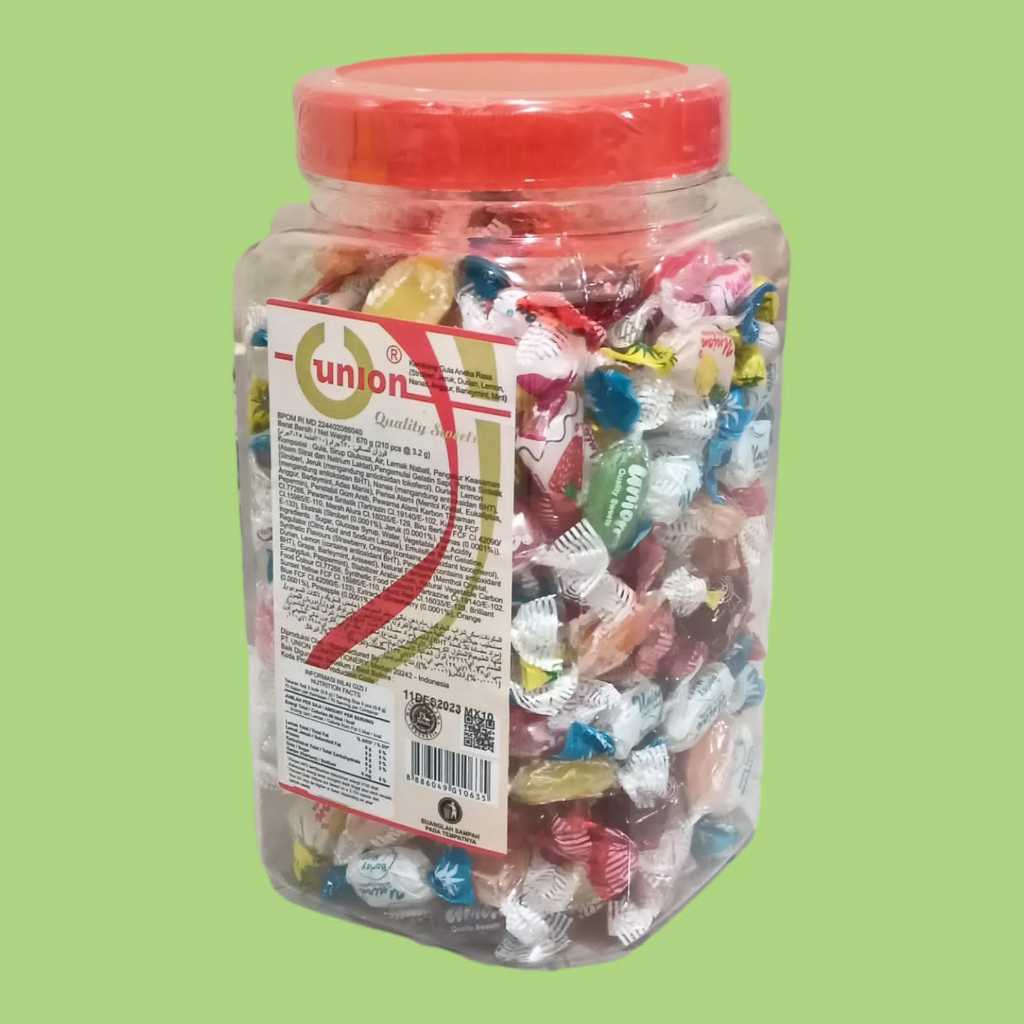 

Union Assorted Permen Toples 684gr [214 pcs/toples]