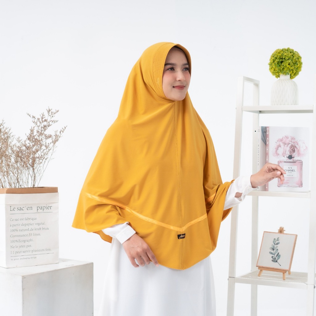 JUMA Hijab Bergo list Pita ped tebal Jilbab Instan Jersey super Premium
