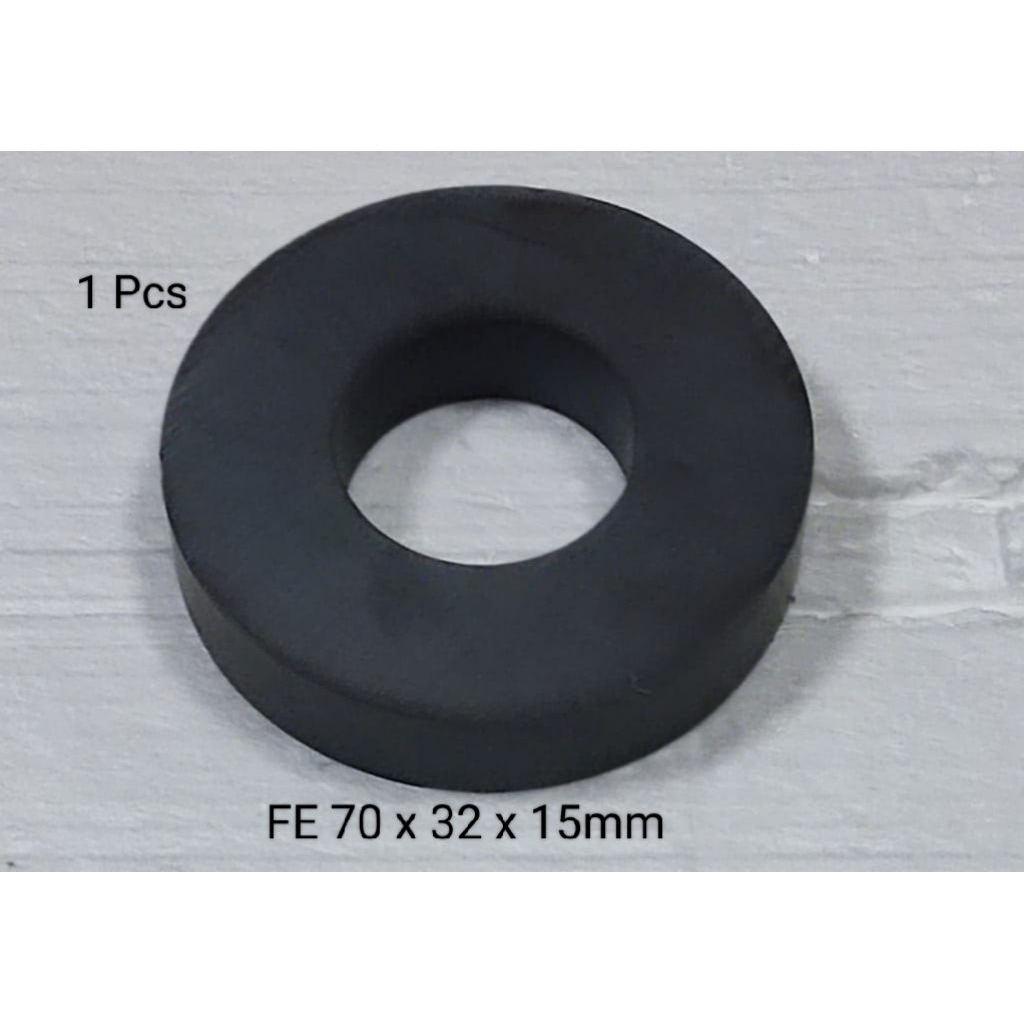 Magnet Ferrite 70 x 32 x 15mm Hitam Ring Donat