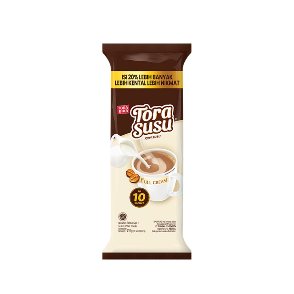 

TORABIKA TORA SUSU KOPI INSTAN FULL CREAM SACHET 10x31g