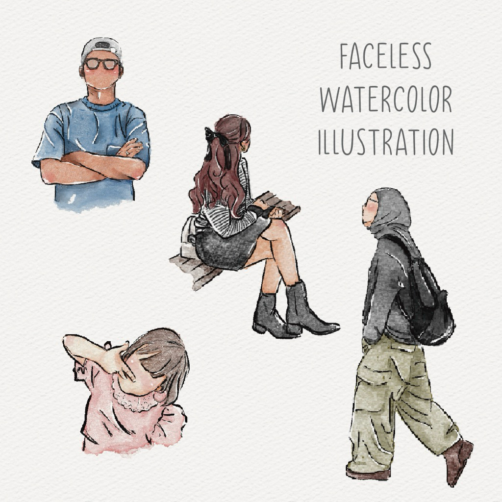 

(SOFT FILE) Ilustrasi Gambar Faceless/Tanpa Wajah | Ilustrasi Murah | Ilustrasi Kartun Digital