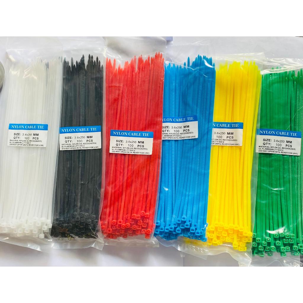 

Kabel Ties / Cable Tie - 3.6 x 250mm (25cm) CV 250 - (1 Pack Isi 100pcs ) - Warna