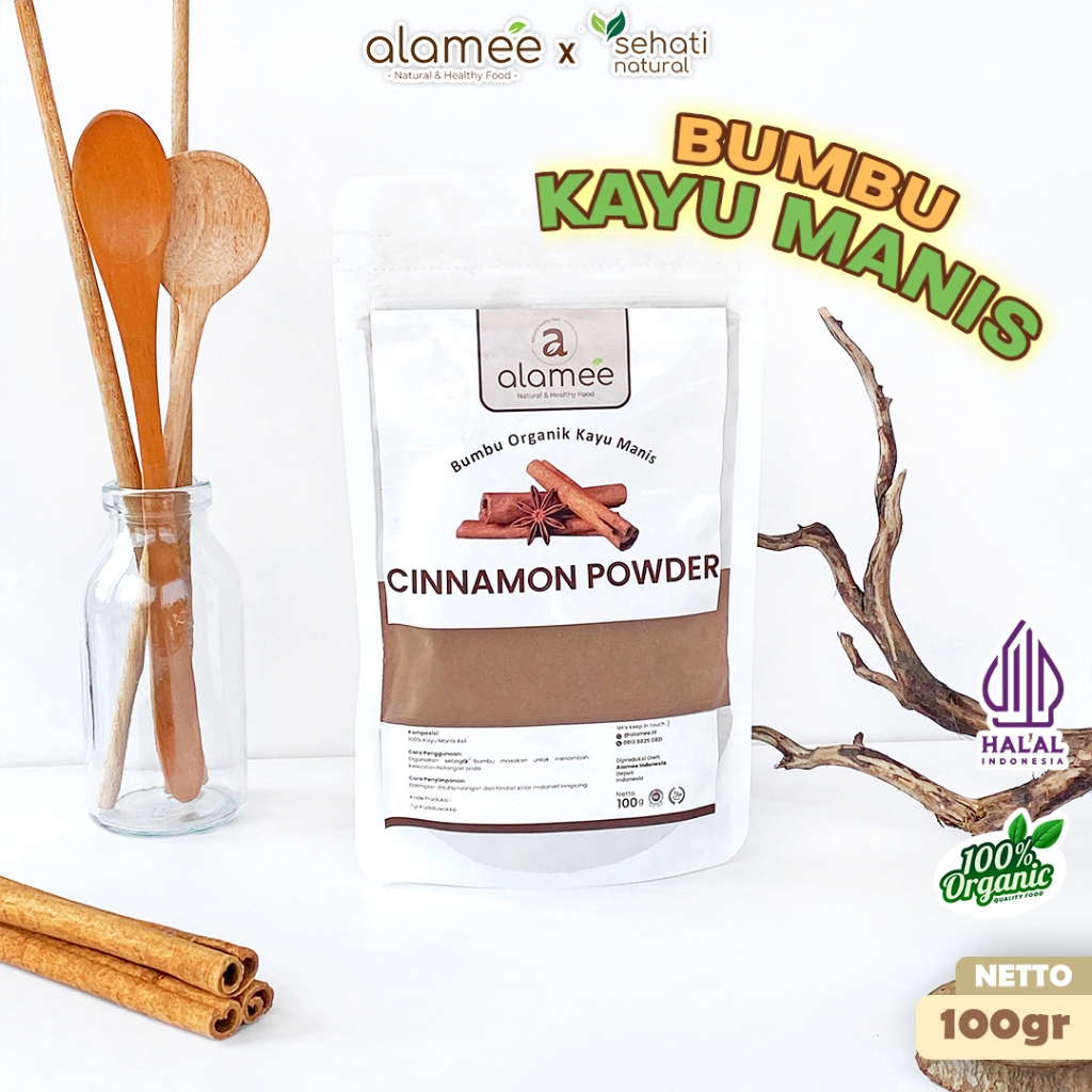 

ALAMEE Kayu Manis Bubuk Cinnamon Seasoning Powder kayumanis Murni Tanpa Campuran Bumbu Organik 100g