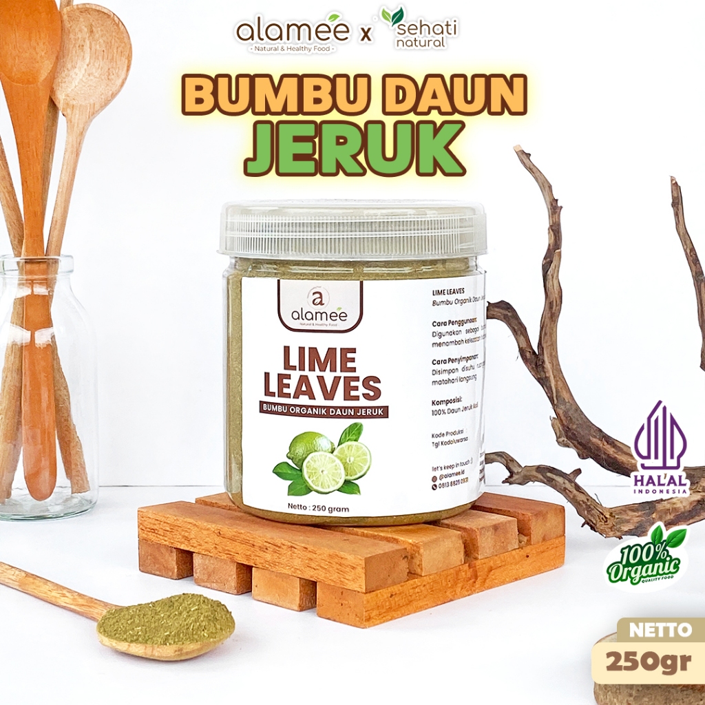 

ALAMEE Daun Jeruk Bubuk Lime Powder Bumbu Dapur Instan Organik Murni Asli Tanpa Campuran 250g