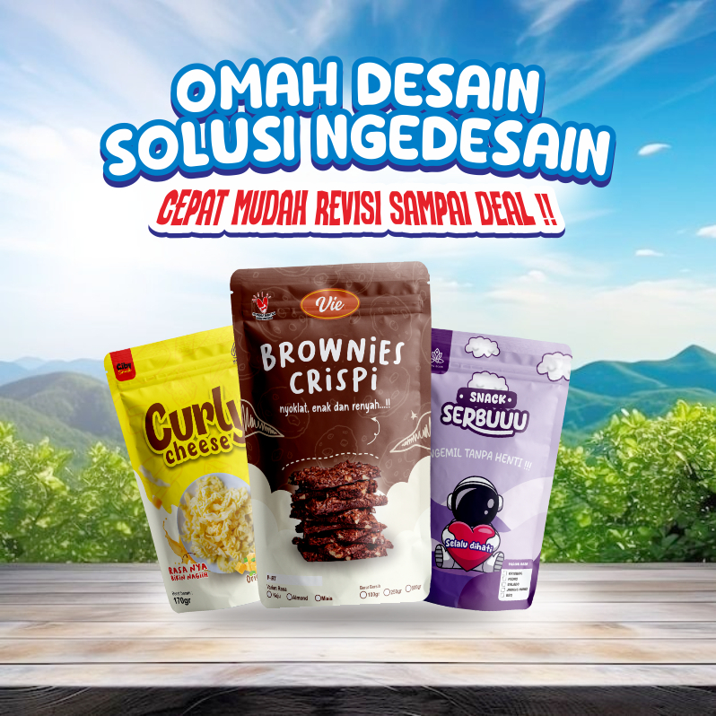 JASA DESAIN GRAFIS PROFESIONAL KEMASAN STANDING POUCH / DESIGN PACKAGING MOCKUP CENTER SEAL SACHET  