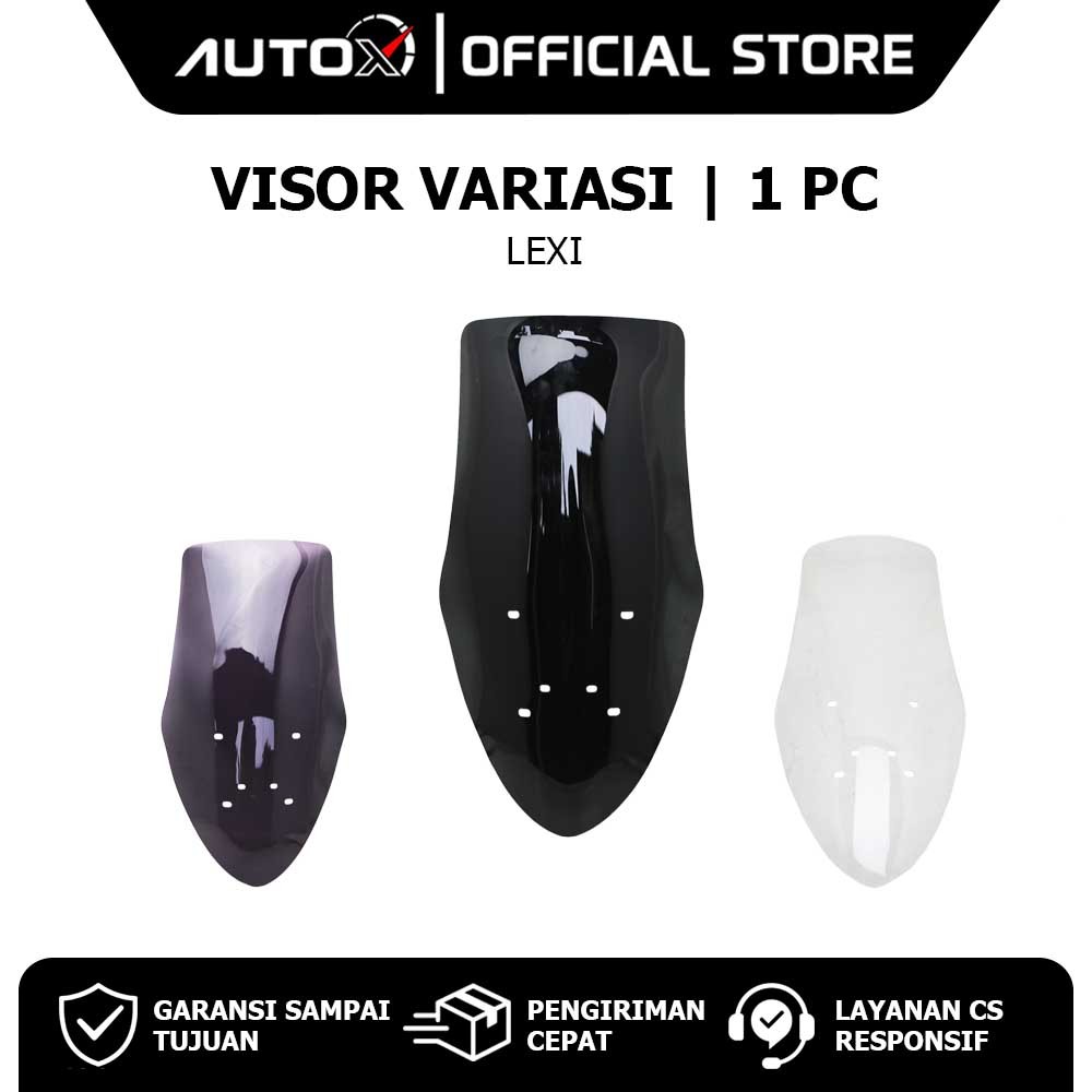 Visor Variasi Lexi Tinggi Panjang Hitam Riben Ribben Bening Transparan Windshield Winshild Wind Wins