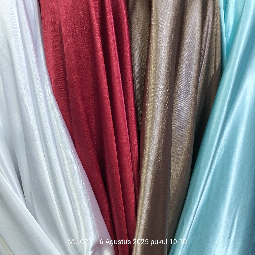 Kain Satin Silk Premium - Harga/0,5 m - Kain Satin Silk Meteran - Bahan Satin Silk Premium Mewah - B