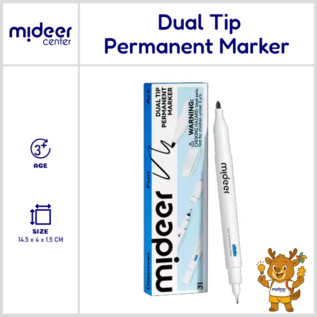 

Mideer Dual Tip Permanent Marker Spidol Permanen Ujung Ganda Dua Sisi Alat Tulis Sekolah Anak 3 Tahun +