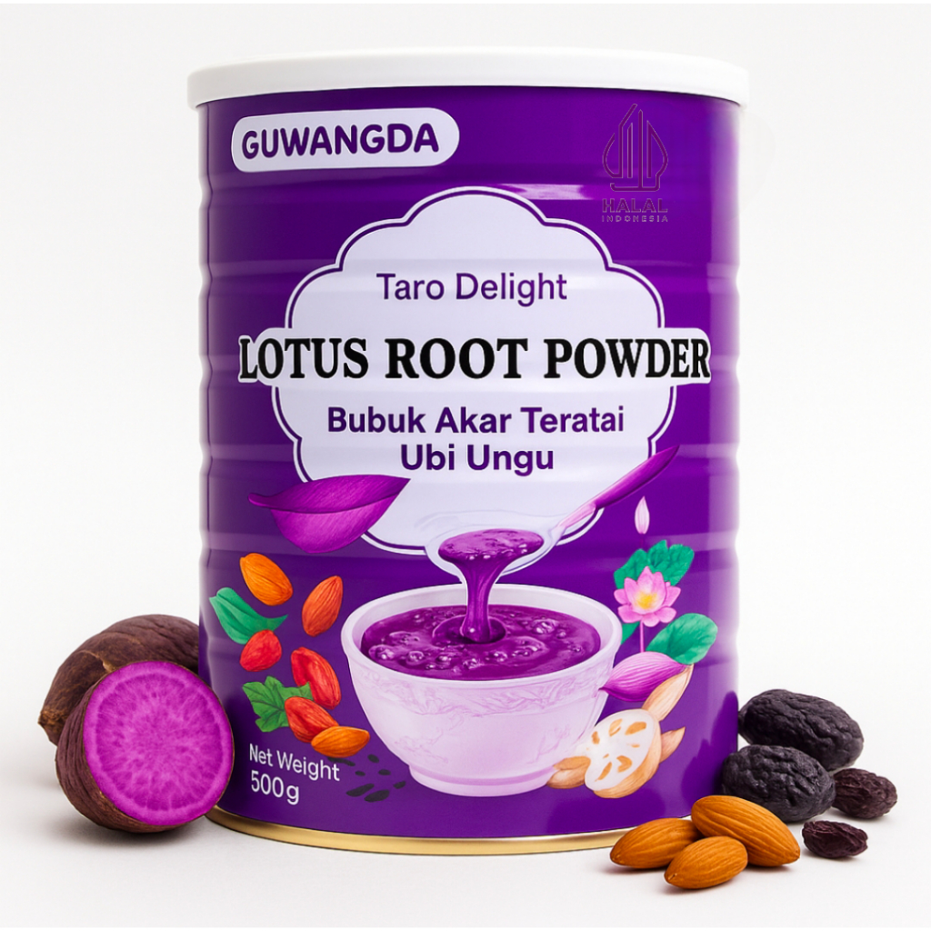 

GUWANGDA - Lotus Root Powder Purple Potato Nut Lotus Root Soup Bubur Akar Teratai Oufen 藕粉 500Gr / Minuman Sehat & Alami, Solusi Diet Praktis / Rasa Enak