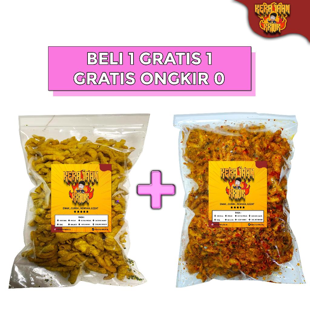 

Beli 1 Gratis 1 USUS 1kg Krispy Pedas Gurih Renyah Crispy Snack Food Keripik Cemilan isi Ayam Makanan Kripik Camilan