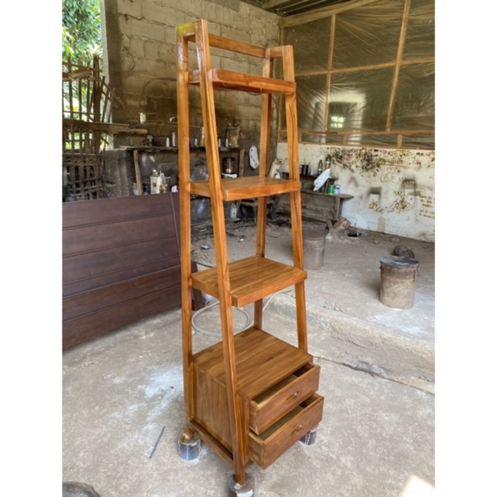 rak buku minimalis rak buku kayu jati minimalis