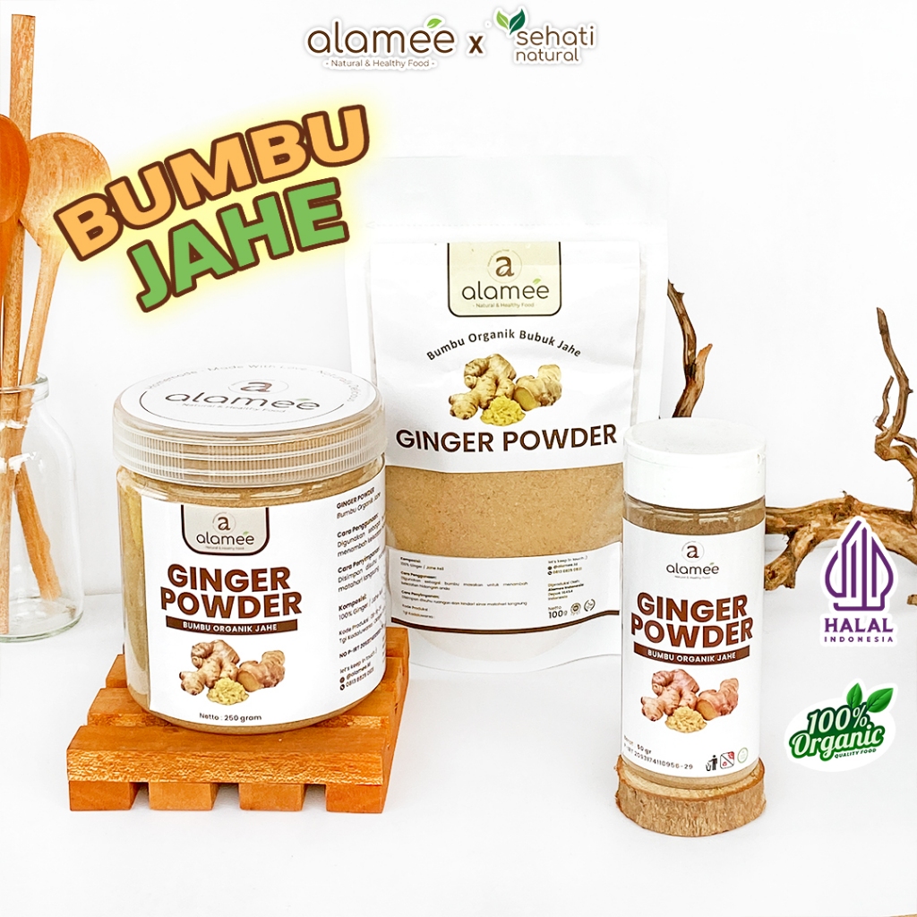 

ALAMEE Ginger Seasoning Powder Jahe Putih Bubuk Minuman Herbal Bumbu Masakan Dapur Instan 250g