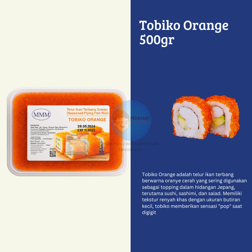 

Tobiko Orange 500gr / Telur Ikan Terbang / Flying Fish Roe PREMIUM