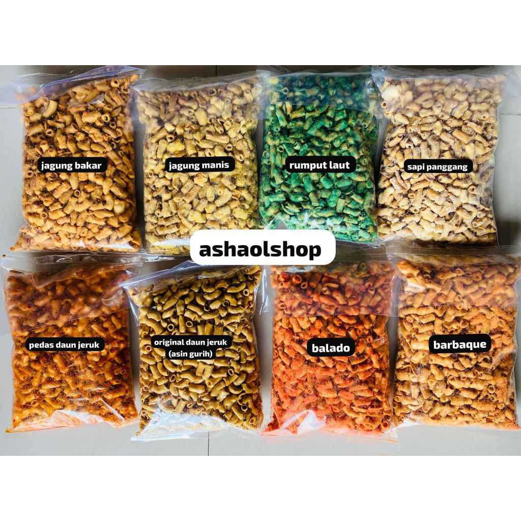 

MAKARONI BANTET ANEKA RASA READY VARIAN RASA BALADO/BARBAQUE/SAPI PANGGANG/JAGUNG BAKAR/JAGUNG MANIS/RUMPUT LAUT/PEDAS DAUN JERUK/ORIGINAL DAUN JERUK