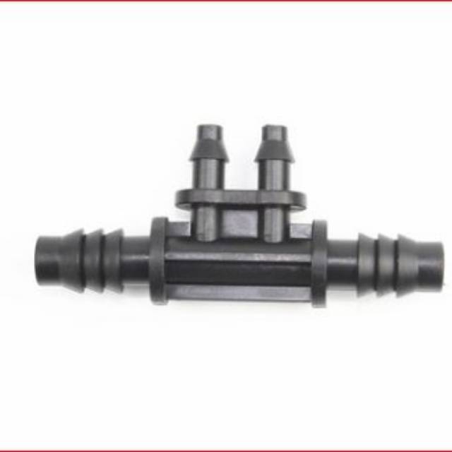 Tee sambungan selang Pe 11 mm ke double selang pe 7 mm