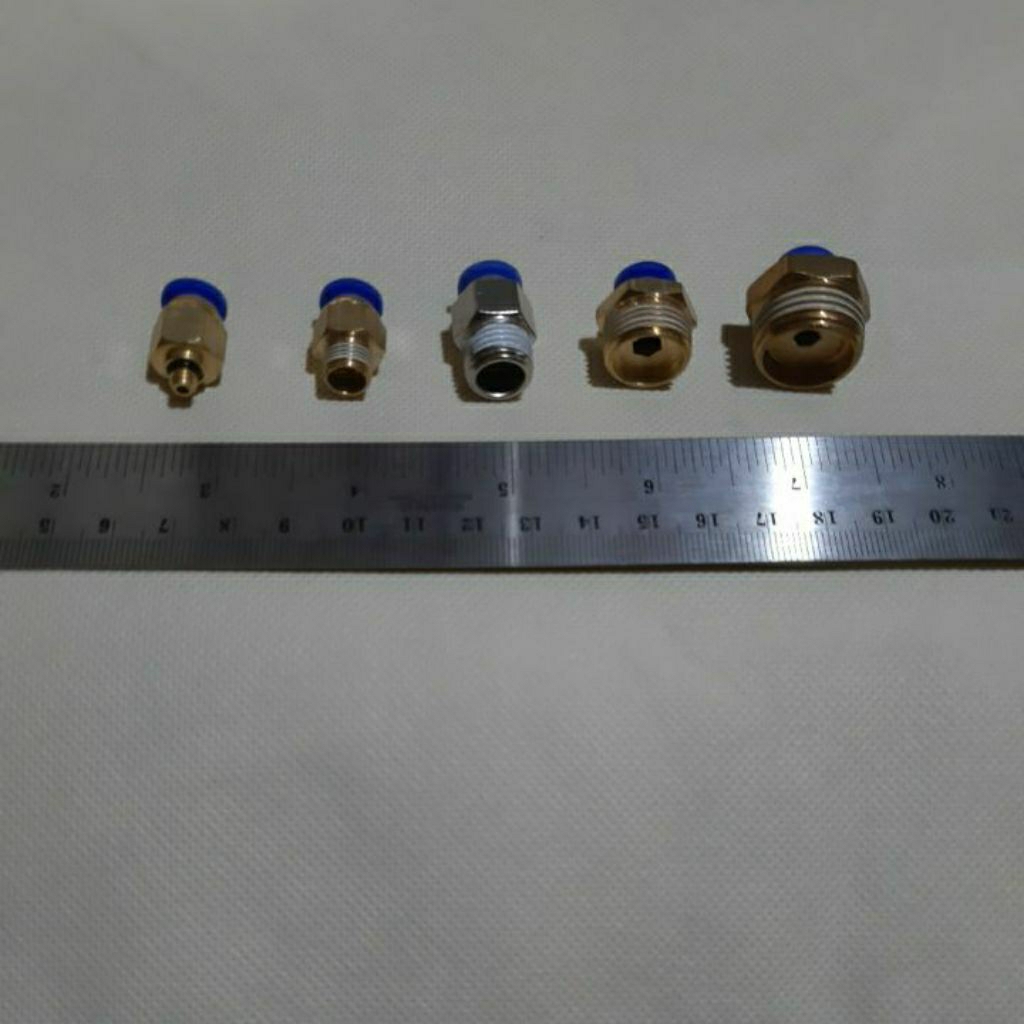 MPC 6 mm Fitting Lurus/ Soket Lurus Pneumatic Slip Lock Drat Luar m5, 1/8, 1/4, 3/8, 1/2 Inch Slip L