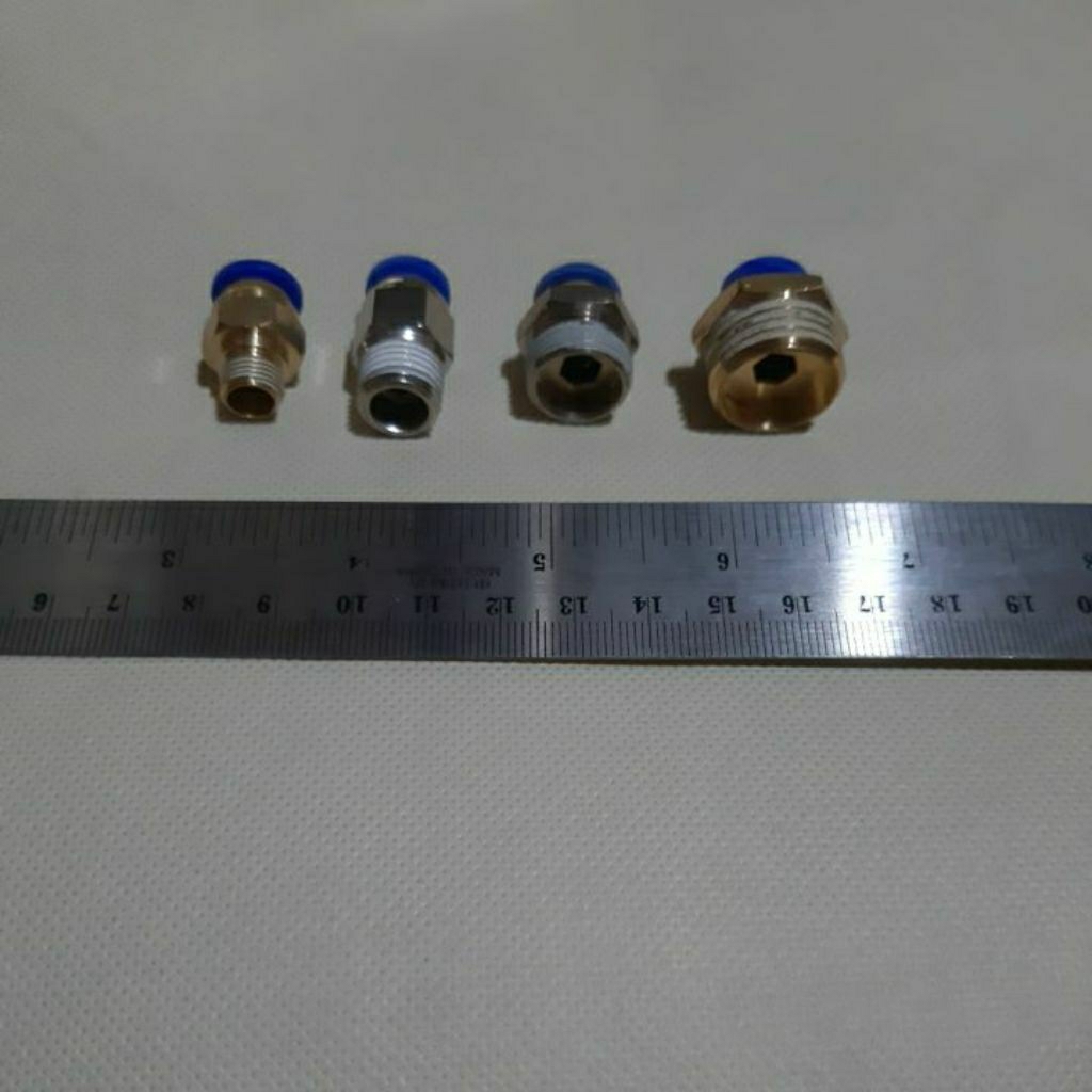 MPC 8 mm Fitting Lurus / Soket Lurus Pneumatic Slip Lock Drat Luar m5, 1/8, 1/4, 3/8, 1/2 Inch Slip 