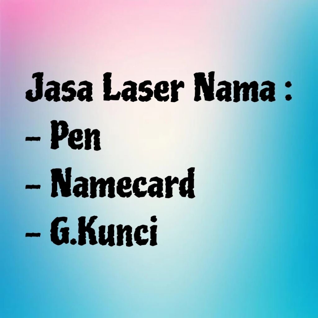 

Jasa Laser Nama Pen | Namecard | G.Kunci