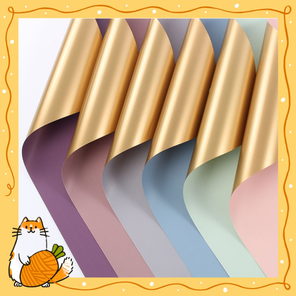 

Flower Wraping Paper / Kertas buket bunga / Kertas Bunga / Cellophane / Kertas Bunga Gold (5 Lembar)