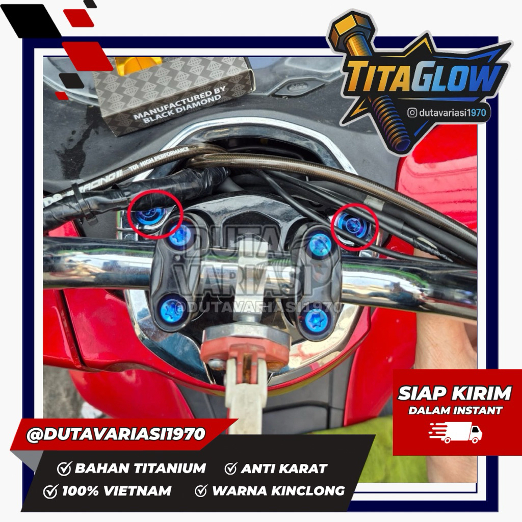 Baut Titanium Baut Adaptor Stang PCX 150 PCX 160