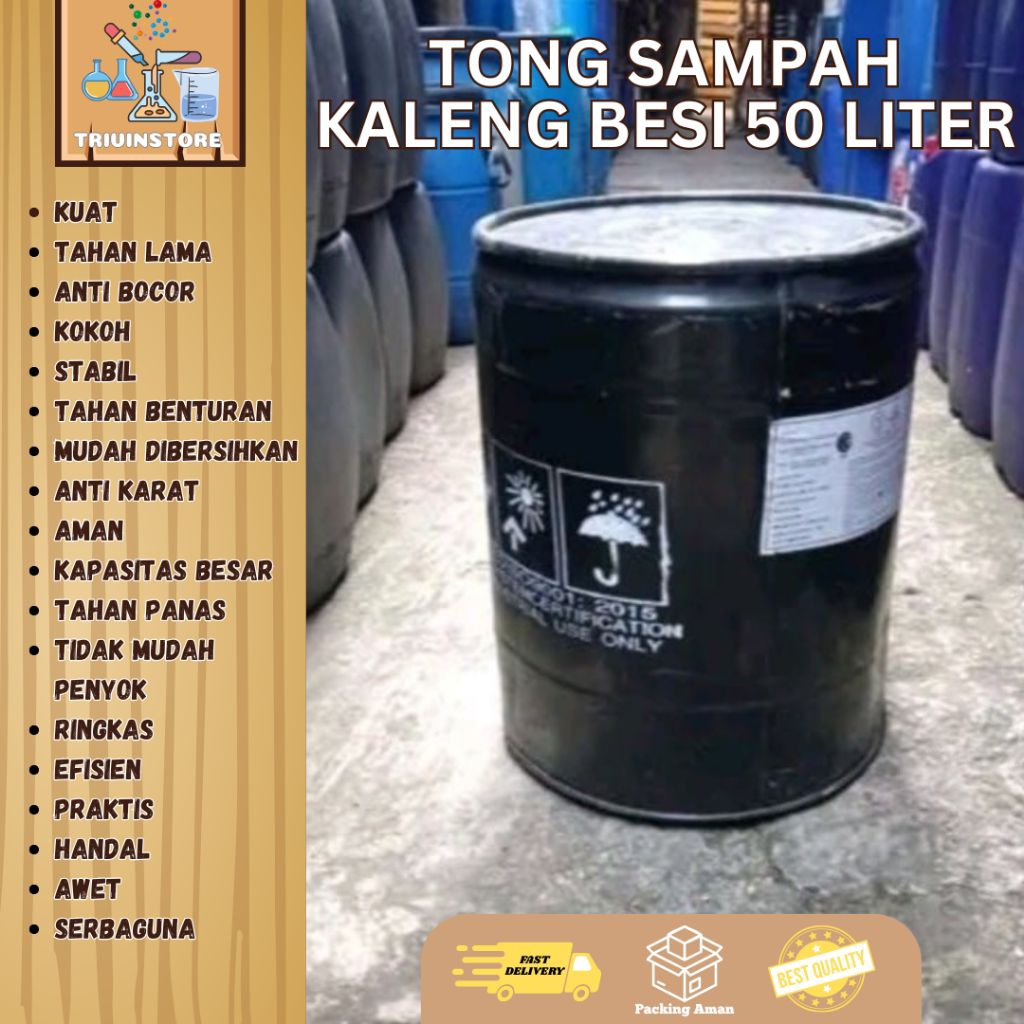 TONG Sampah Kaleng Besi 50 Liter Bekas